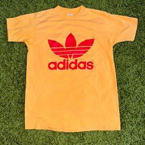 Vintage 80s ADIDAS TREFOIL LOGO 2 SIDED Sz Medium (18.5x25.5)